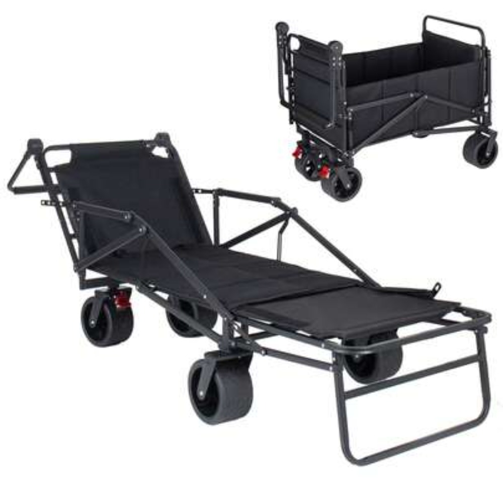Outdoor Camping Table - 3-In-1 Seat Wagon Cart with Cup
