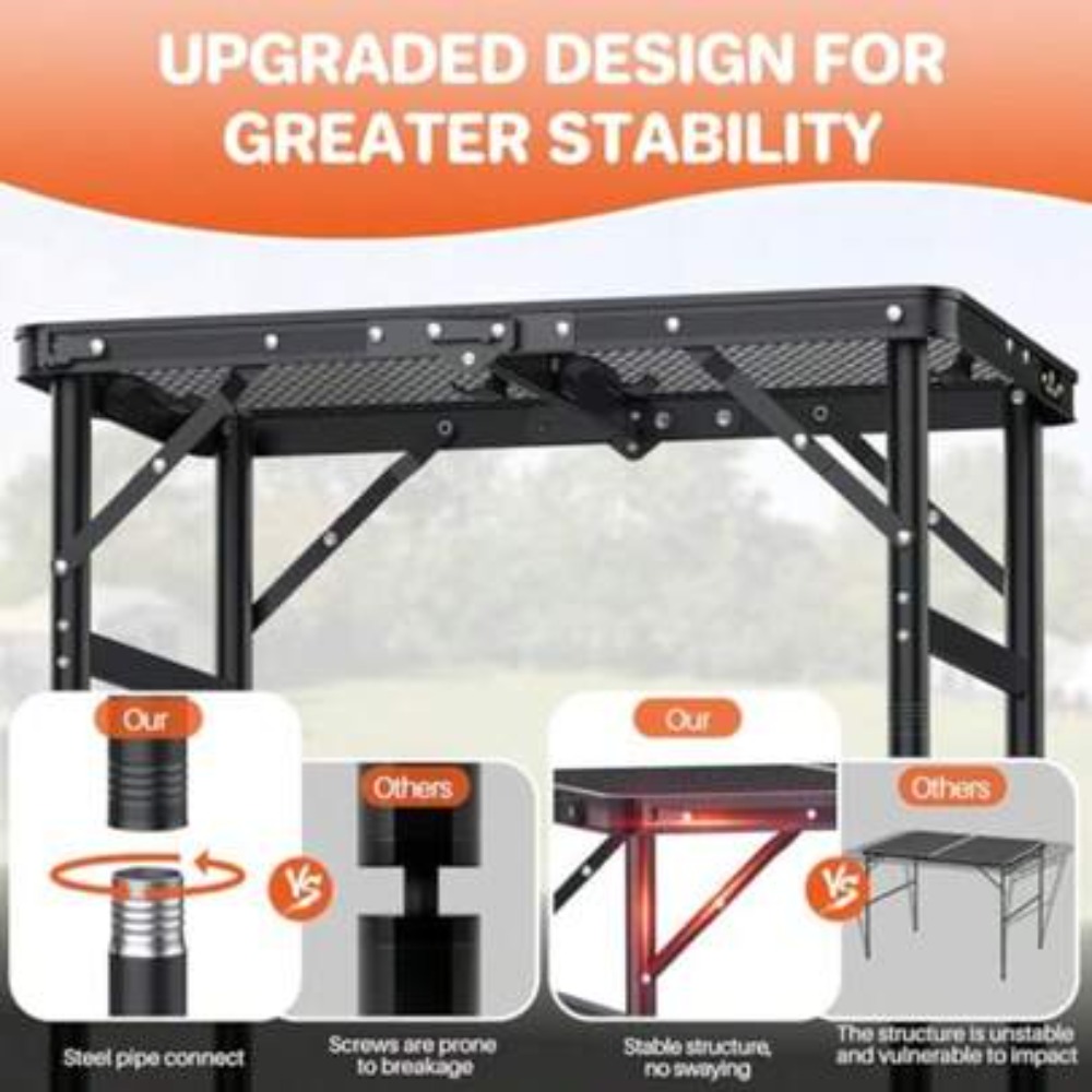 Outdoor Camping Cooking Table - Portable Folding Camping Table 23 x