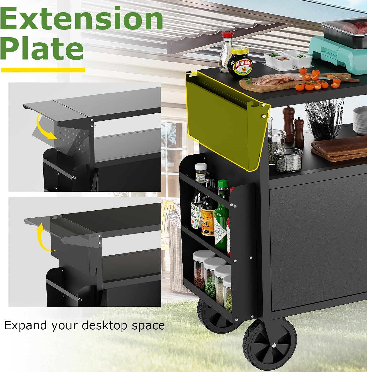 Outdoor Grill Cart Table With  - Outdoor Camping Table 评论和价格