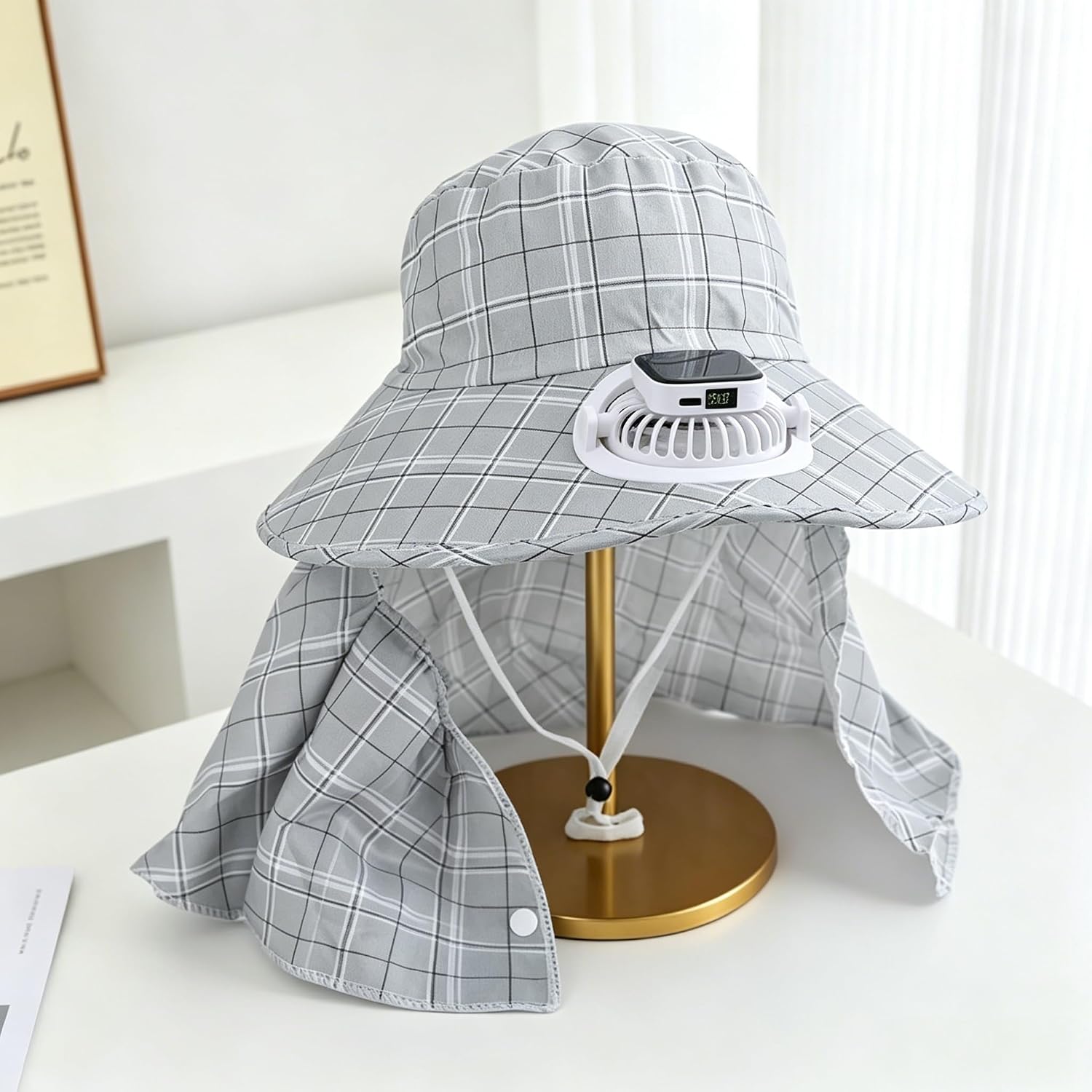 1PC Solar Power Neck Guard Fan - Outdoor Camping Fans 评论和价格