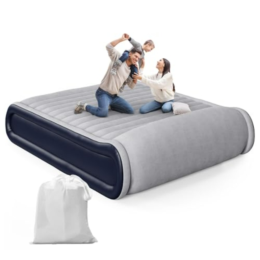 Queen Air Mattress with Built- - Camp Pillow Compressible 评论和价格