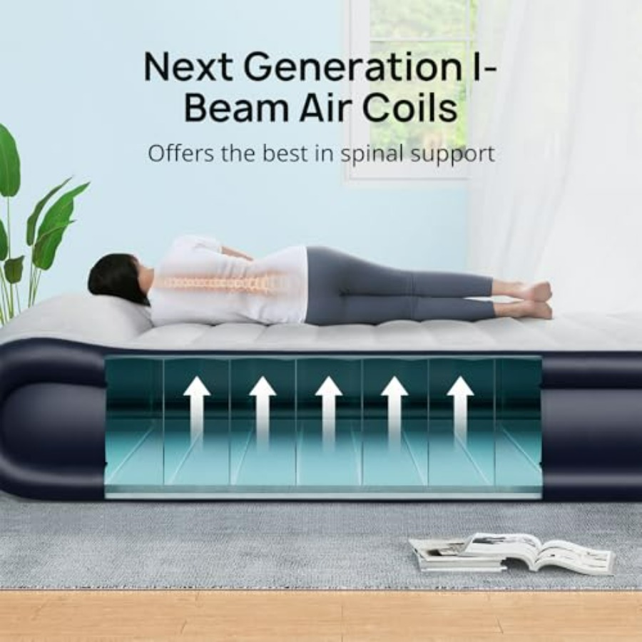 Queen Air Mattress with Built- - Camp Pillow Compressible 评论和价格