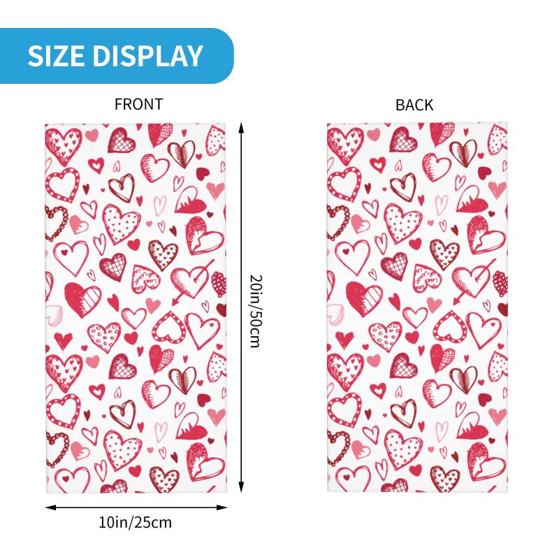 Pink Red Love Hearts Bandana N - Outdoor Camping Youtube 评论和价格