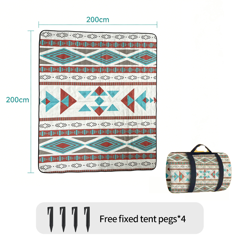 200x300 Boho Geometric Picnic  - Outdoor Camping Rug Waterproof 评论和价格