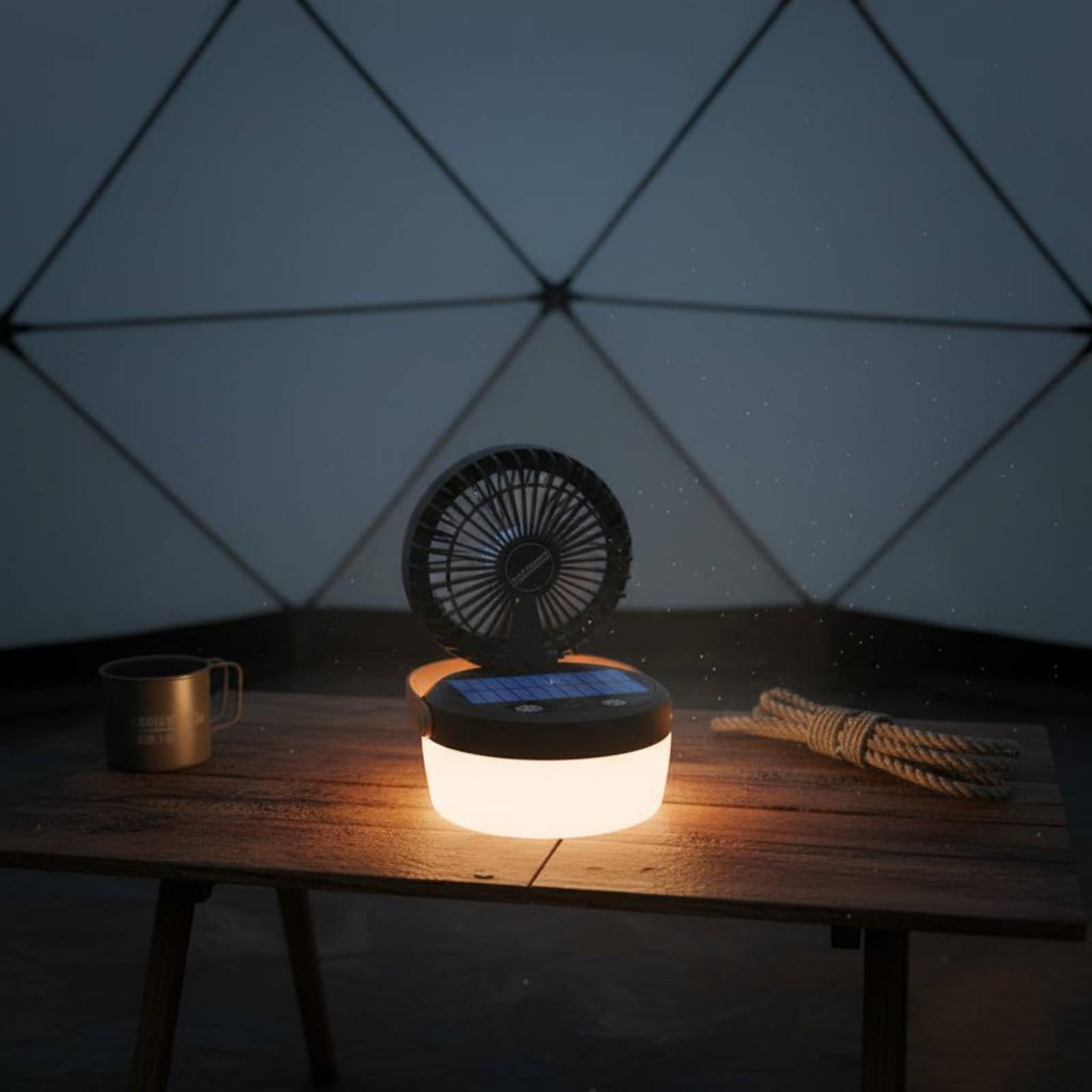 Solar Camping Fan Lantern Fold - Outdoor Camping Fans 评论和价格