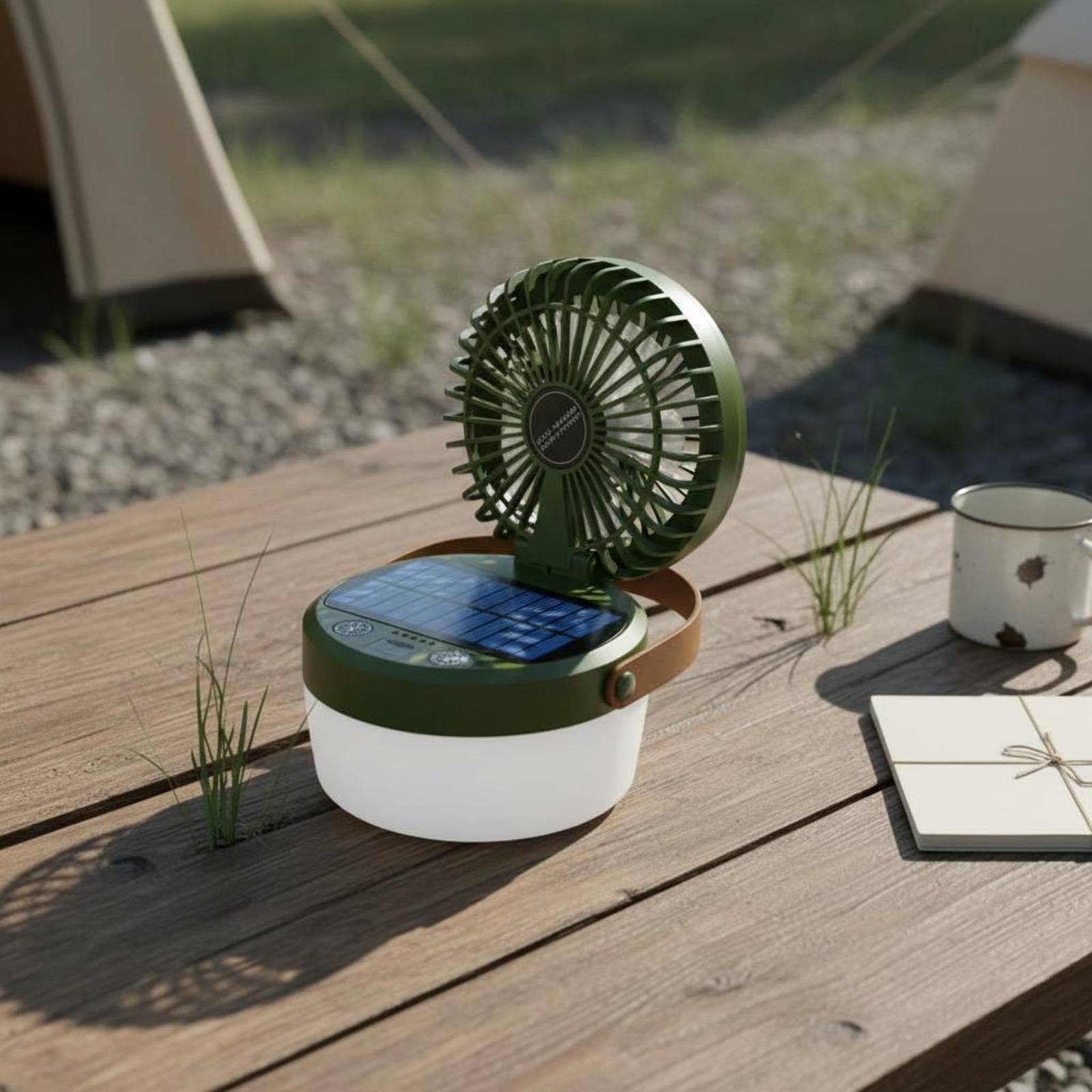 Solar Camping Fan Lantern Fold - Outdoor Camping Fans 评论和价格