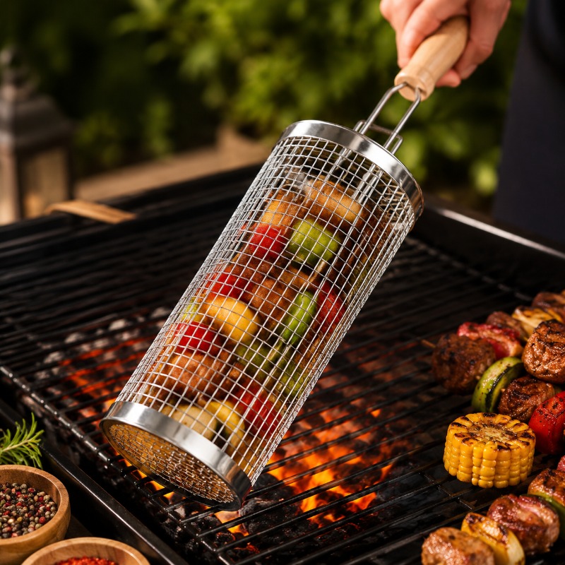 Round Barbecue Grill Basket Se - Outdoor Camping Youtube 评论和价格