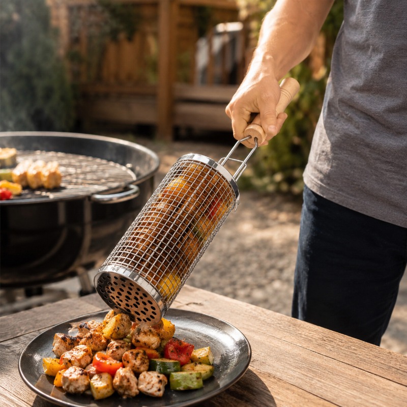 Round Barbecue Grill Basket Se - Outdoor Camping Youtube 评论和价格