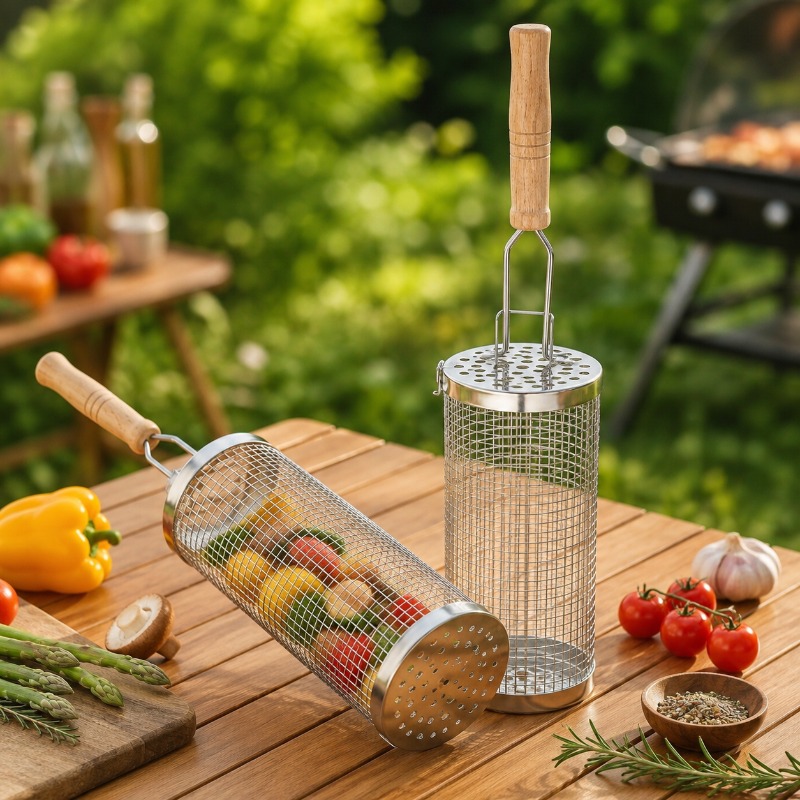 Round Barbecue Grill Basket Se - Outdoor Camping Youtube 评论和价格
